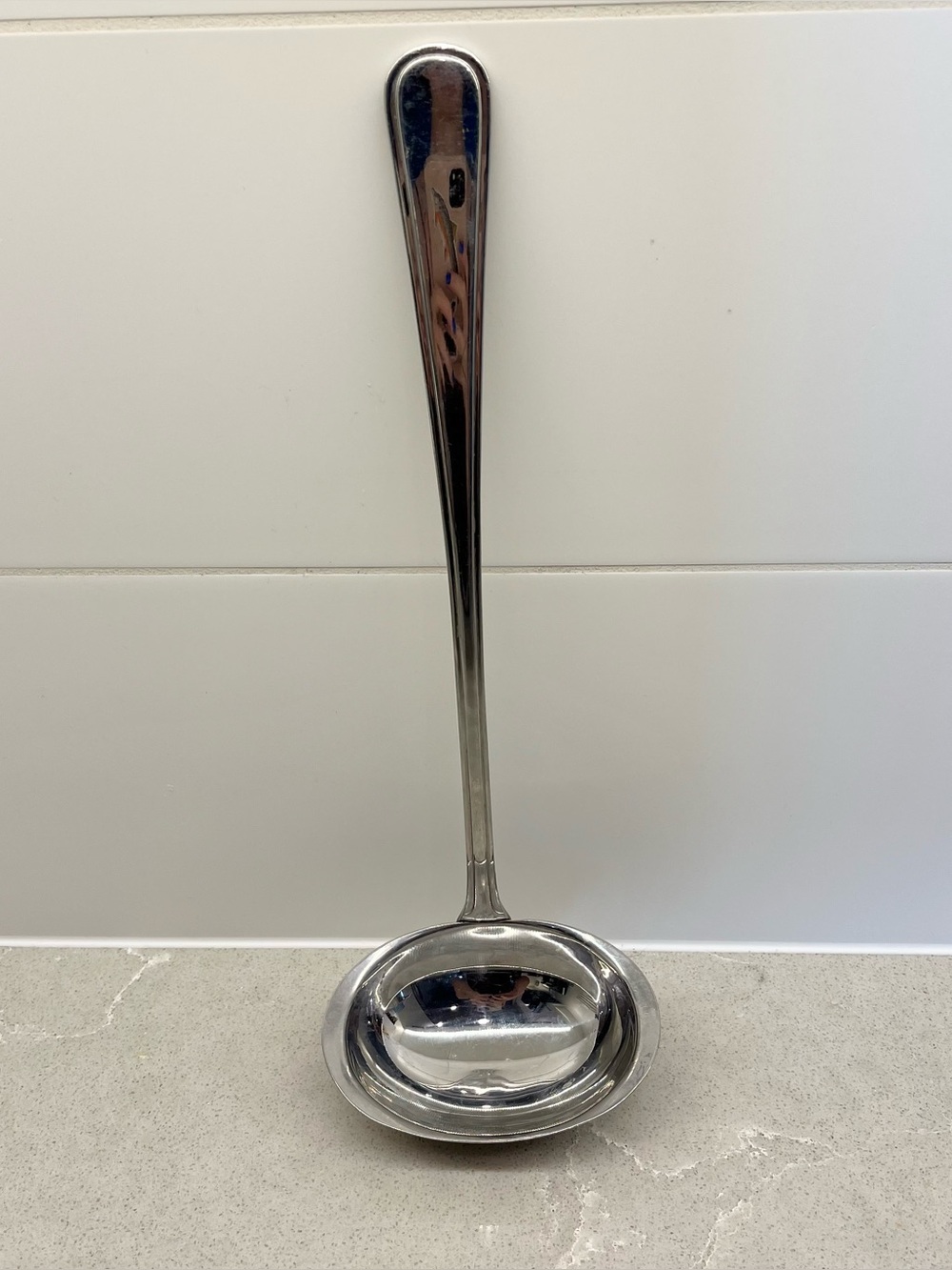 Vintage lagostina stainless steel etched ladle